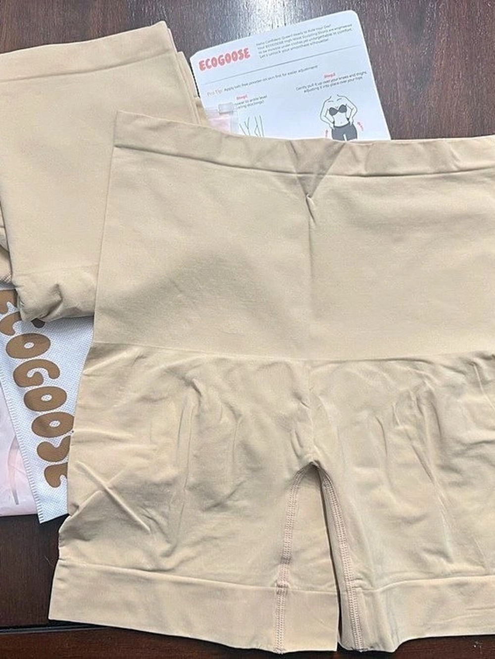 ECOGOOSE 2 pack Shapewear Shorts in Beige XL Brand New